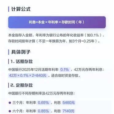 银行存款利息计算公式详解_银行存款年化收益率_活期存款利息计算公式